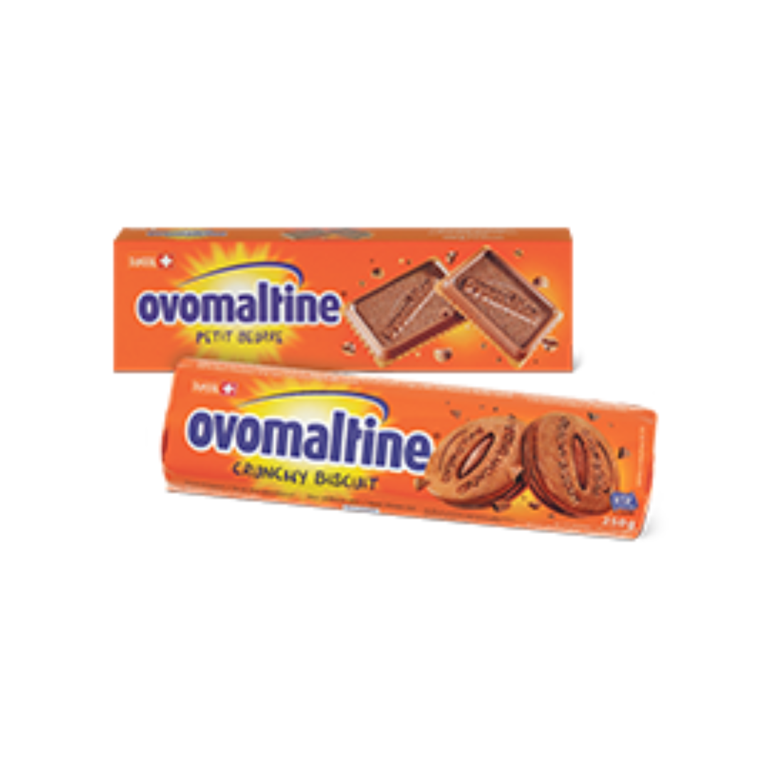 2 X Ovomaltine Crunchy Biscuit 250g e Petit Beurre 145g 