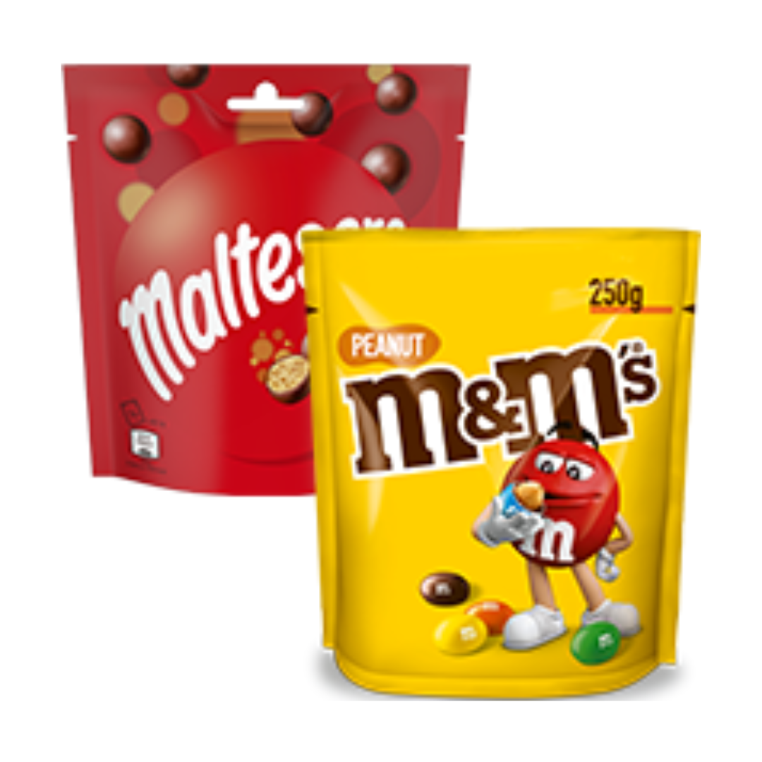 2 x M&M's o Maltesers Classic 175g-281g