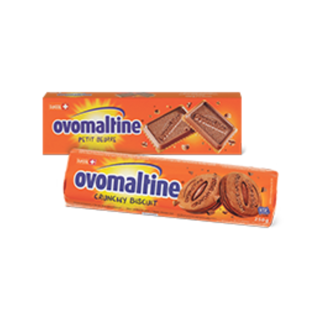 2 x Ovomaltine Crunchy Biscuit 250g e Petit Beurre 145g