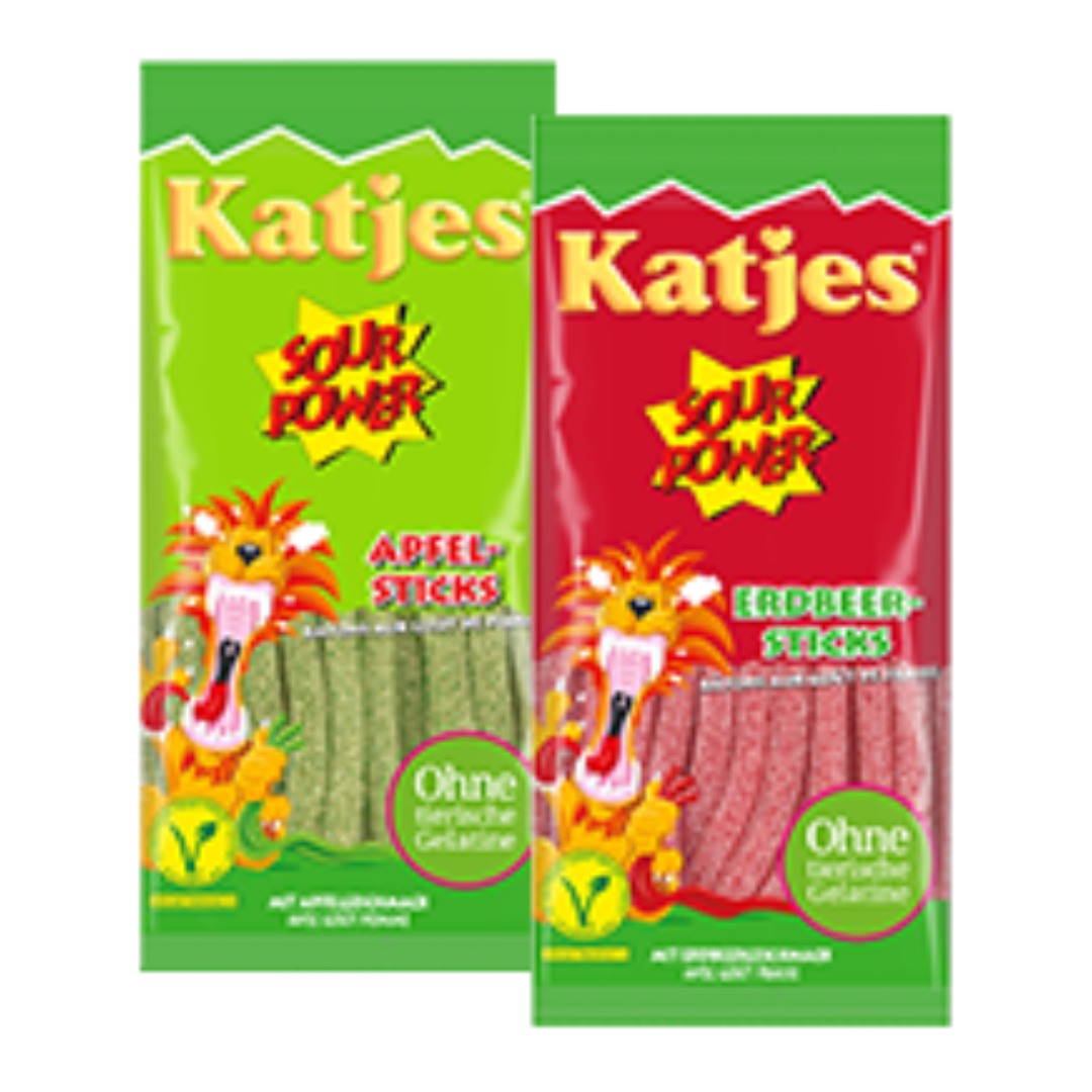 2 x Katjes Sour Power Sticks 100g