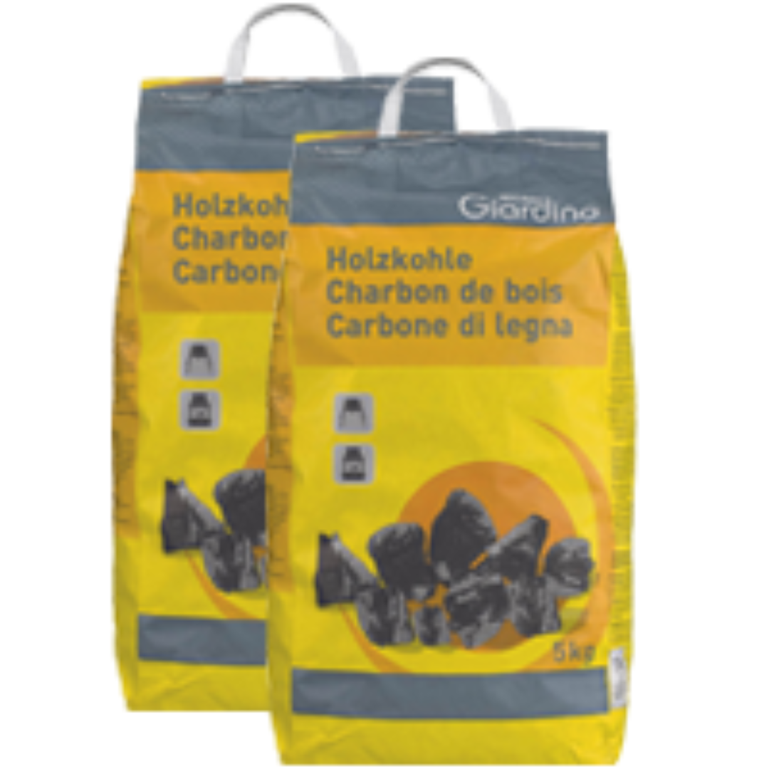 2 x Carbone di legna o bricchette di carbone di legna FSC 5kg