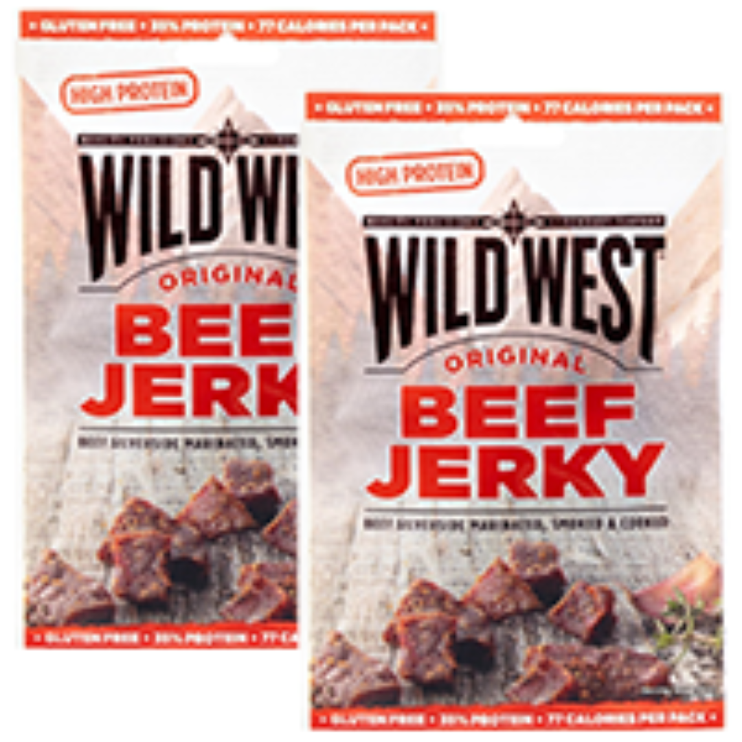 2 x Wild West Beef Jerky original 25g