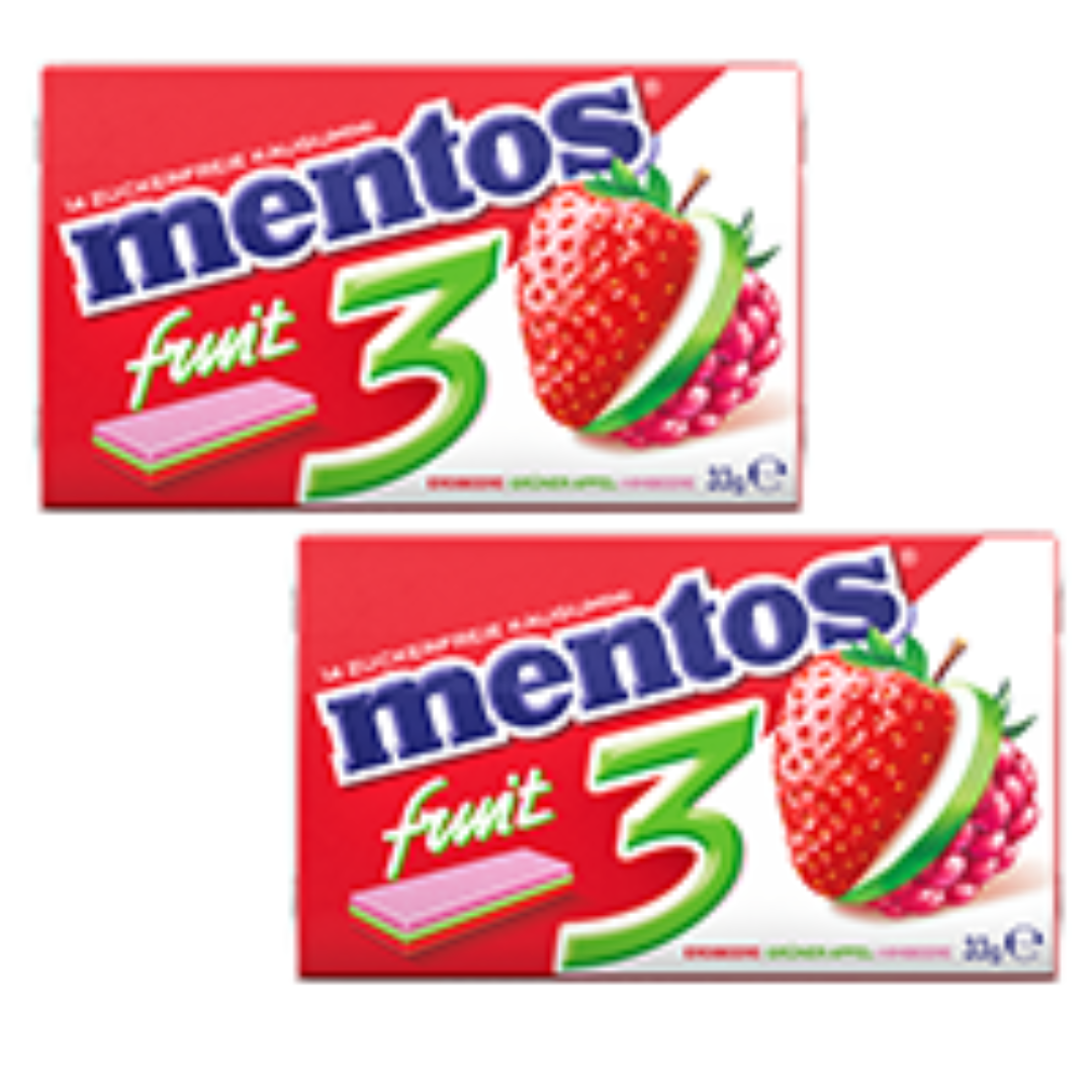 Mentos 3 Gum Fruit 33g